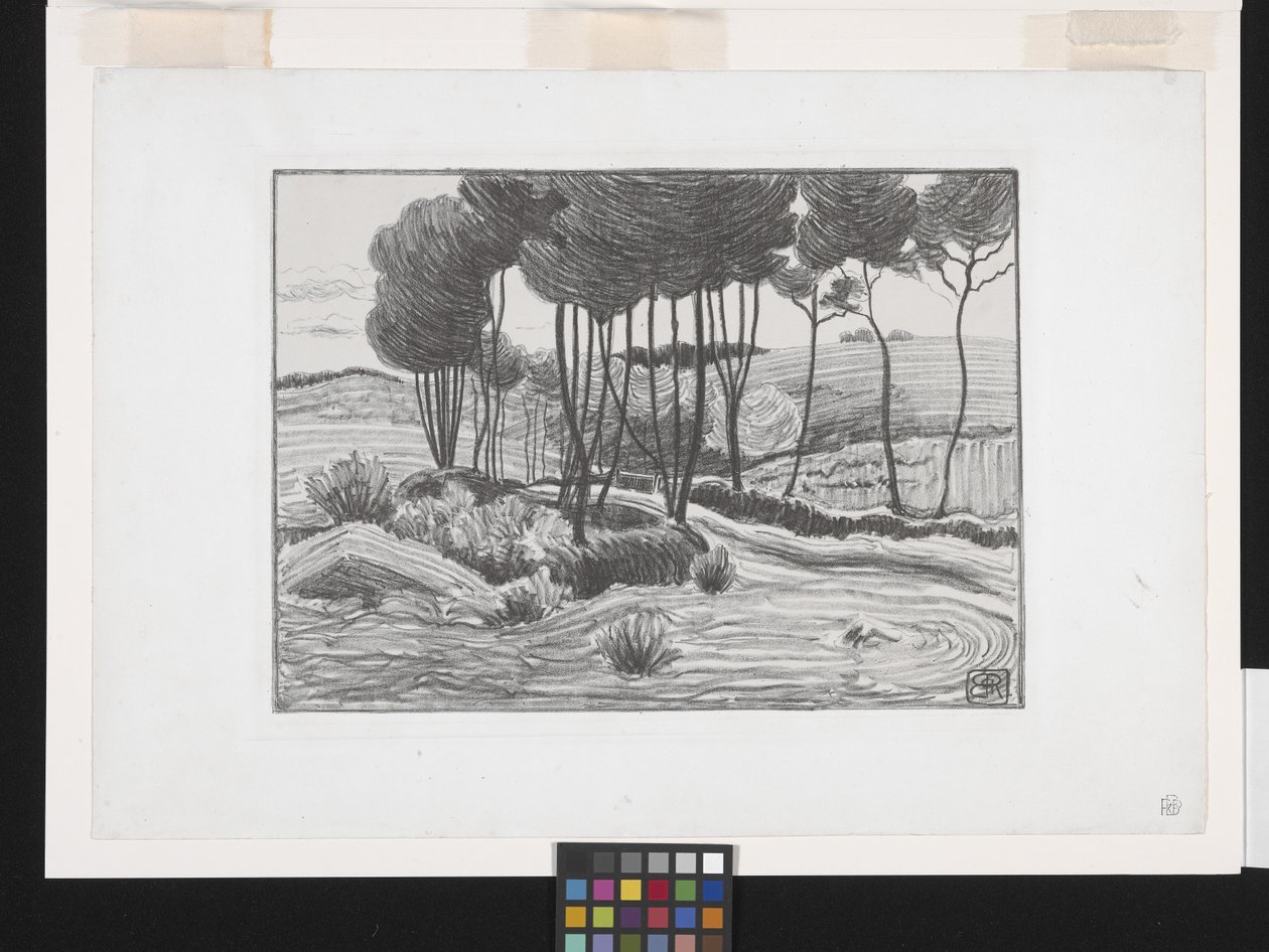 Poplerne (litografi) af Robert Polhill Bevan
