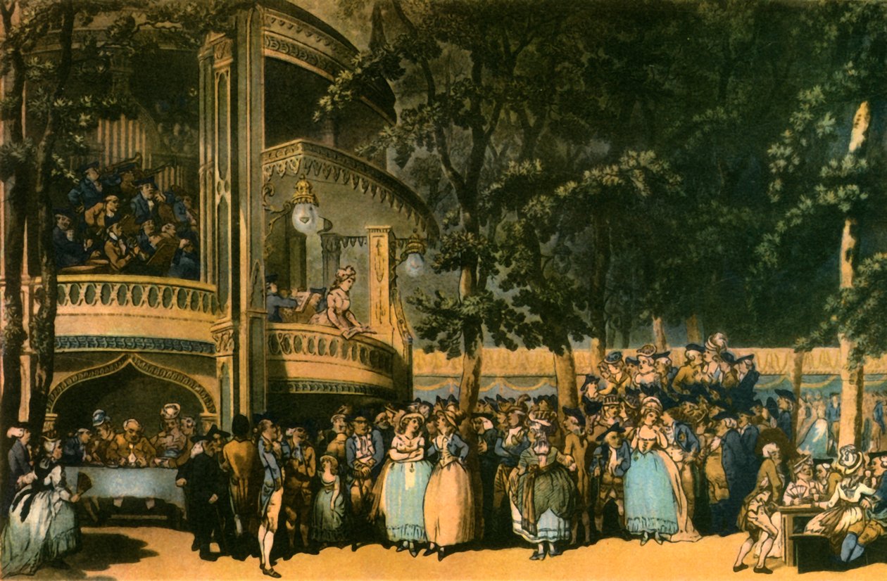 Vauxhall Gardens, Lambeth, c1785, 1942 af Robert Pollard