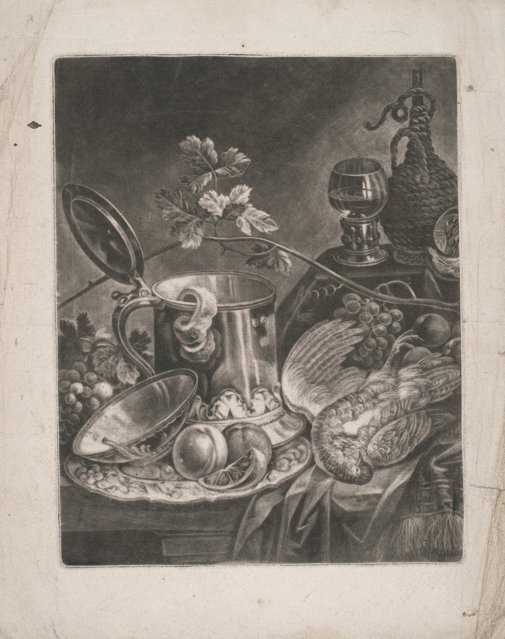 Stilleben med tankard og dessertret af Robert Robinson