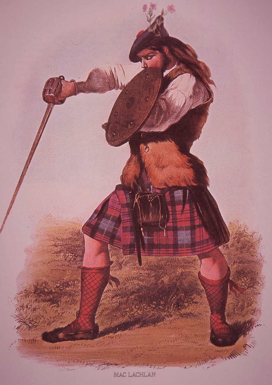 Warrior of the Clan MacLachlan, indgraveret af L. Dickinson af Robert Ronald (after) McIan