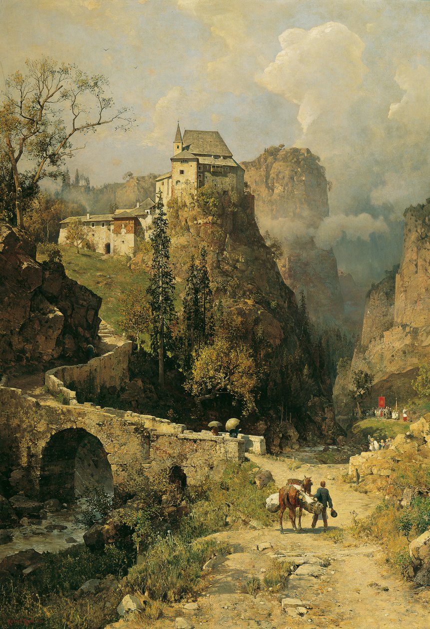 Gorge og eremitage i San Romedio nær Val di Non af Robert Russ