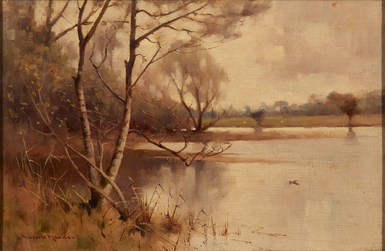 Silver Birch at the Lakeside (olie på lærred) af Robert Russell MacNee