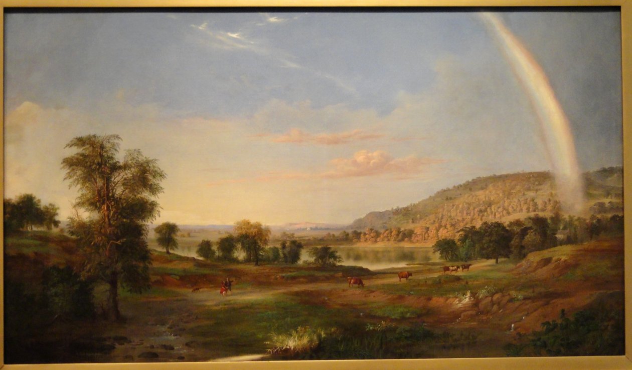 Landskab med regnbue af Robert S. Duncanson