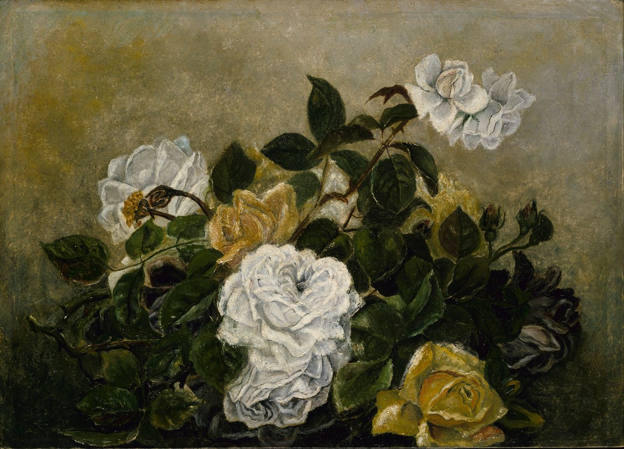 Roser - flot stilleben, stilleben med roser af Robert S. Duncanson