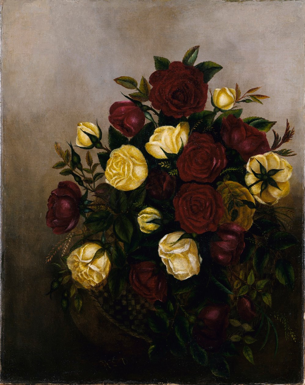 Stilleben med roser af Robert S. Duncanson