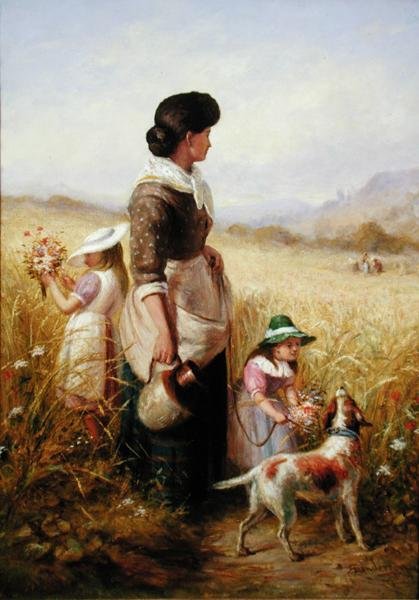 Pluk sommerblomster (olie på lærred) af Robert Sanderson