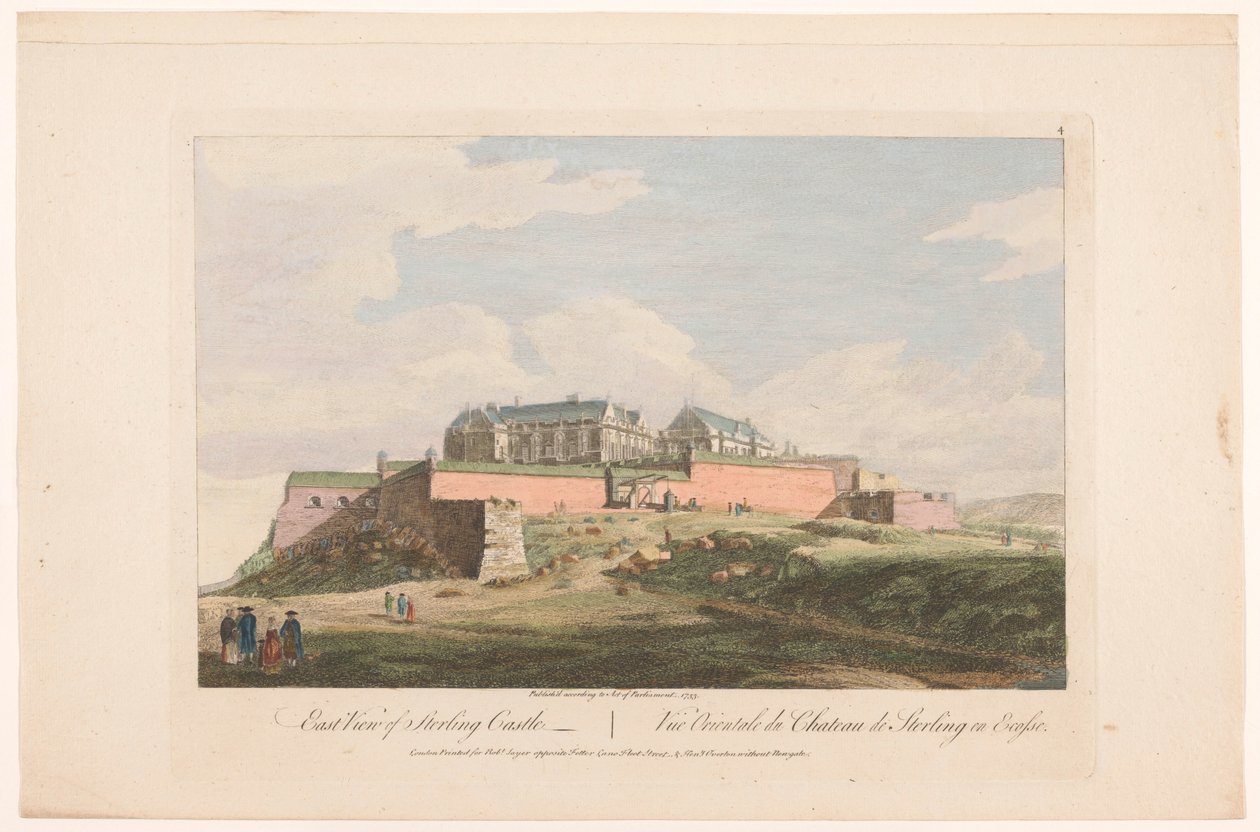 Udsigt over Stirling Castle Østudsigt over Sterling Castle (titel på objekt) Skotland (serietitel) af Robert Sayer