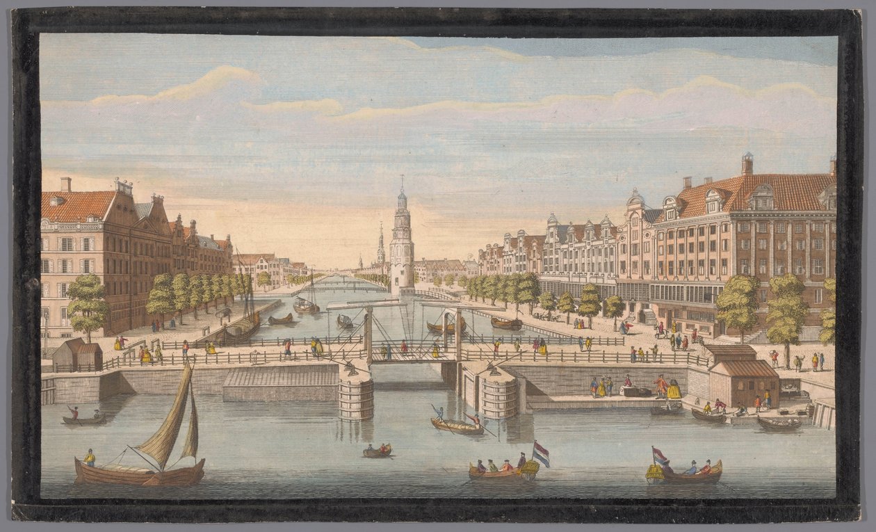 Udsigt over Oudeschans i Amsterdam set fra IJ En udsigt over Amsterdam taget fra den gamle vold (titel på objekt) Holland (serietitel) af Robert Sayer