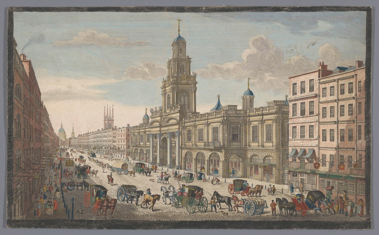 Udsigt over Royal Exchange i London En udsigt over Royal Exchange London (titel på objekt) London (serietitel) af Robert Sayer