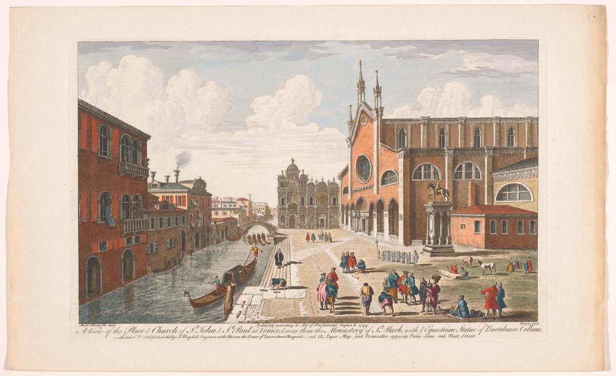Udsigt over kirken Santi Giovanni e Paolo i Venedig En udsigt over St. John & St. Paul-pladsen og kirken i Venedig (...) (titel på objektet) Venedig (serietitel) af Robert Sayer