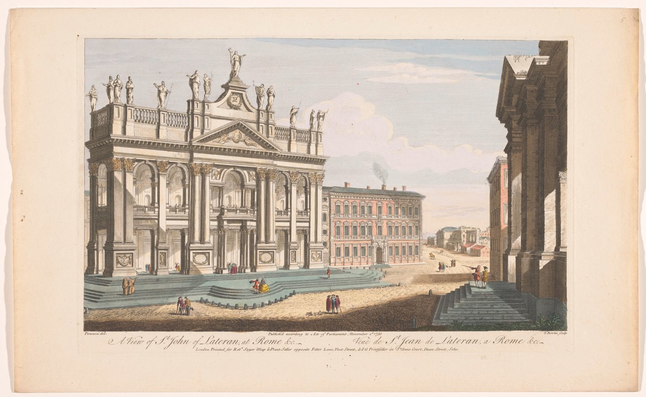 Udsigt over St. John Lateran-kirken i Rom En udsigt over St. John of Lateran, i Rom &c (titel på objektet) Rom (serietitel) af Robert Sayer