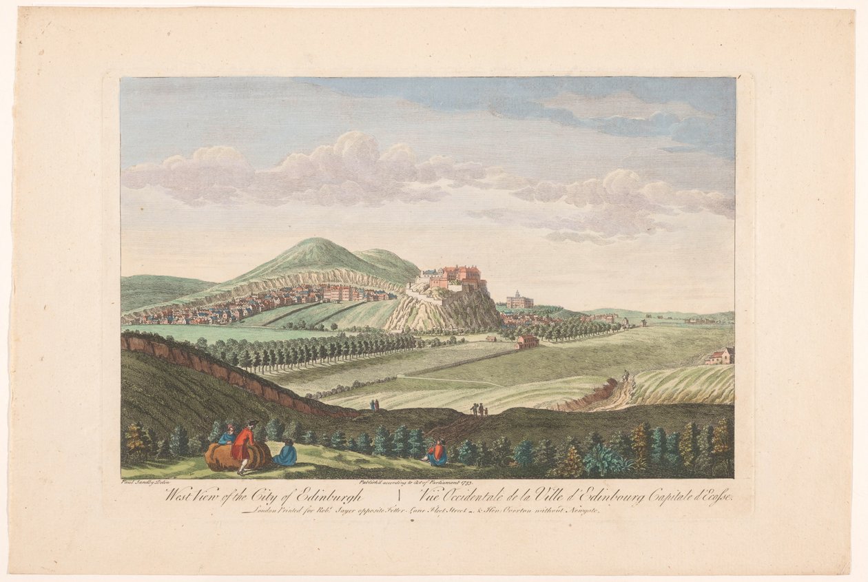 Udsigt over byen Edinburgh Vestudsigt over byen Edinburgh (titel på objekt) Skotland (serietitel) af Robert Sayer