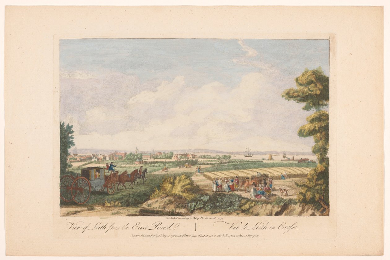 Udsigt over byen Leith Udsigt over Leith fra østvejen (titel på objektet) Skotland (serietitel) af Robert Sayer