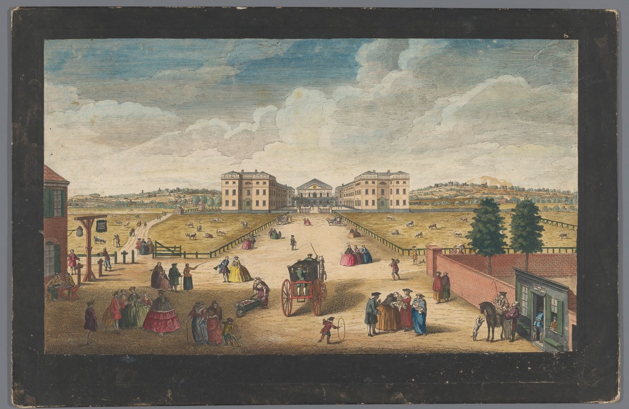 Udsigt over Foundling Hospital i London Udsigt over Foundling Hospital (titel på objekt) London (serietitel) af Robert Sayer