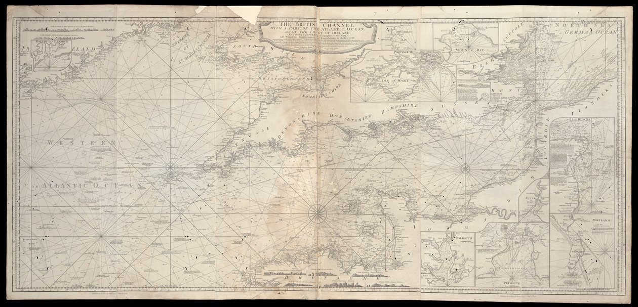 Den Britiske Kanal med en del af Atlanterhavet og Irlands kyst af Robert Sayer
