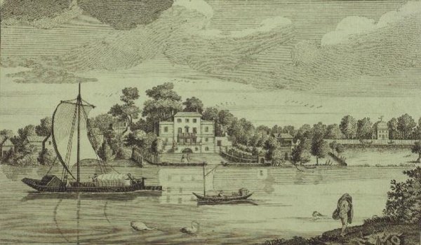 Udsigt over det fejrede hr. paves hus i Twickenham, ca. 1750 (gravering) af Robert Sayer