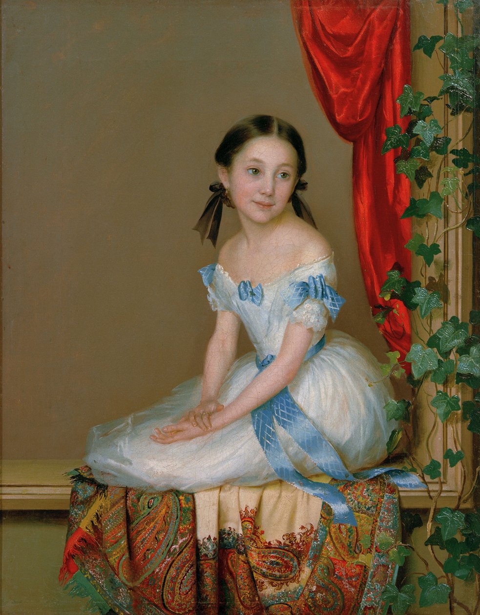Pige med kashmirtørklæde Portræt af prinsesse Abamelek-Lazareva, efter 1839 af Robert Schwede