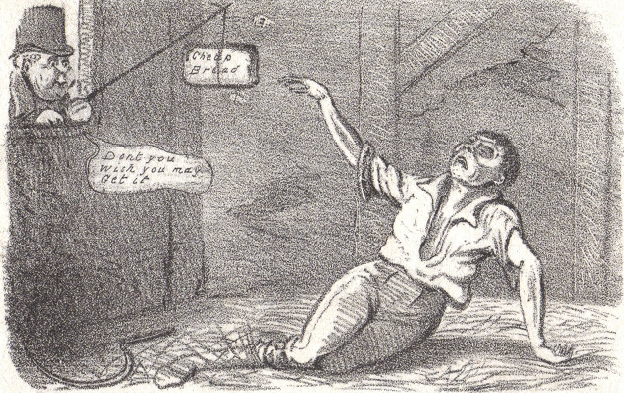 Maissilaki otettiin käyttöön vuonna 1815 suojellakseen brittiläistä maanviljelijää ulkomaiselta kilpailulta af Robert Seymour