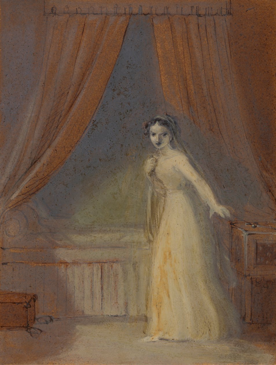 Juliet ved at tage sit sovende udkast af Robert Smirke
