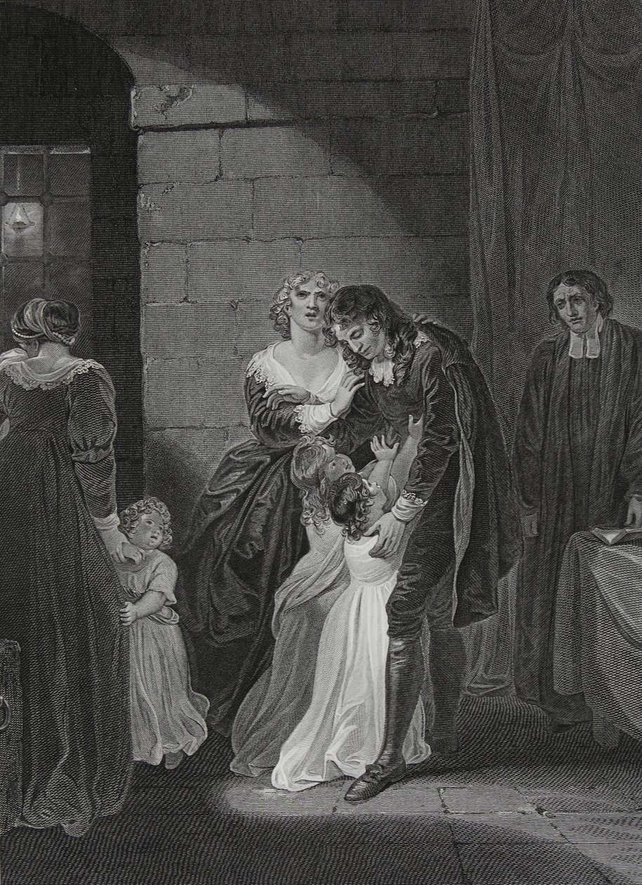 Lord W. Russels sidste samtale med sin familie, graveret af George Noble, illustration fra David Humes "The History of England", udgivet af R. Bowyer, London, 1812 af Robert Smirke