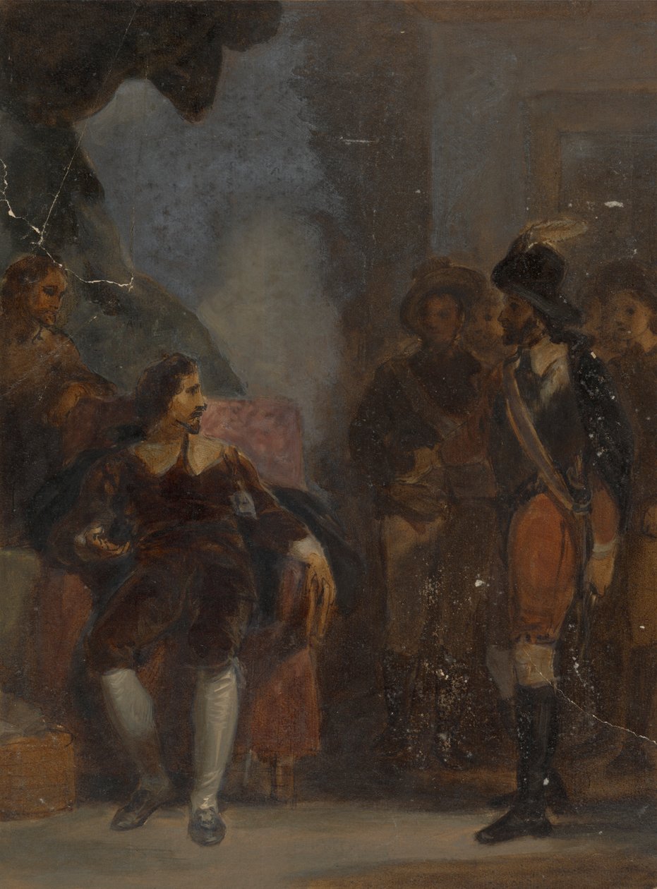 Mand siddende, mens han taler til en soldat, der står af Robert Smirke