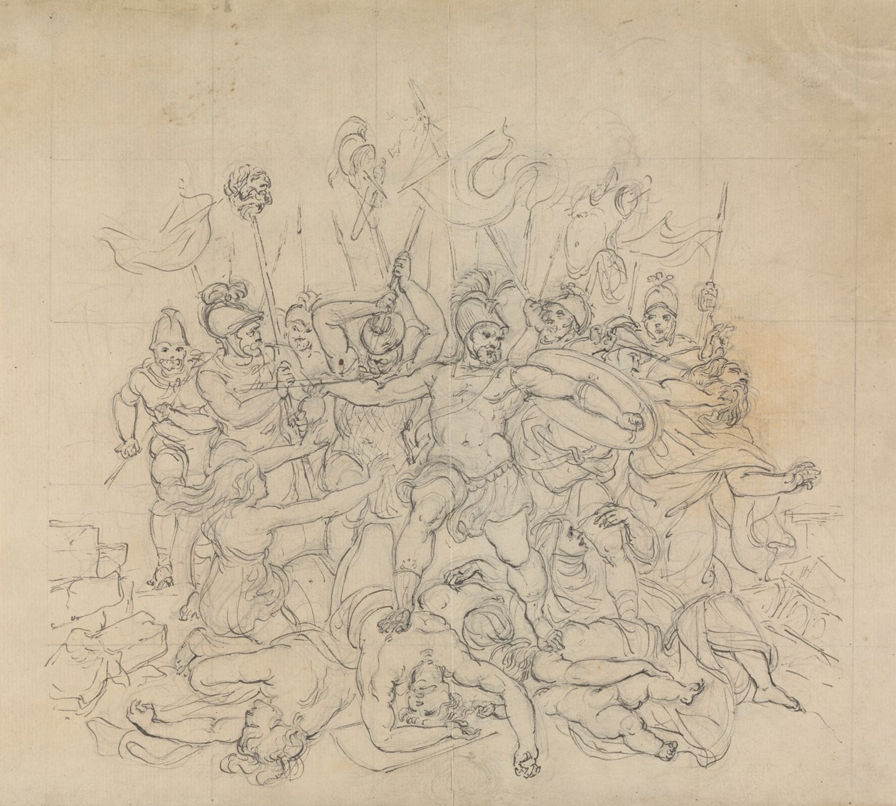 Skitse af en kampscene, fra Shakespeares skuespil, Titus Andronicus af Robert Smirke