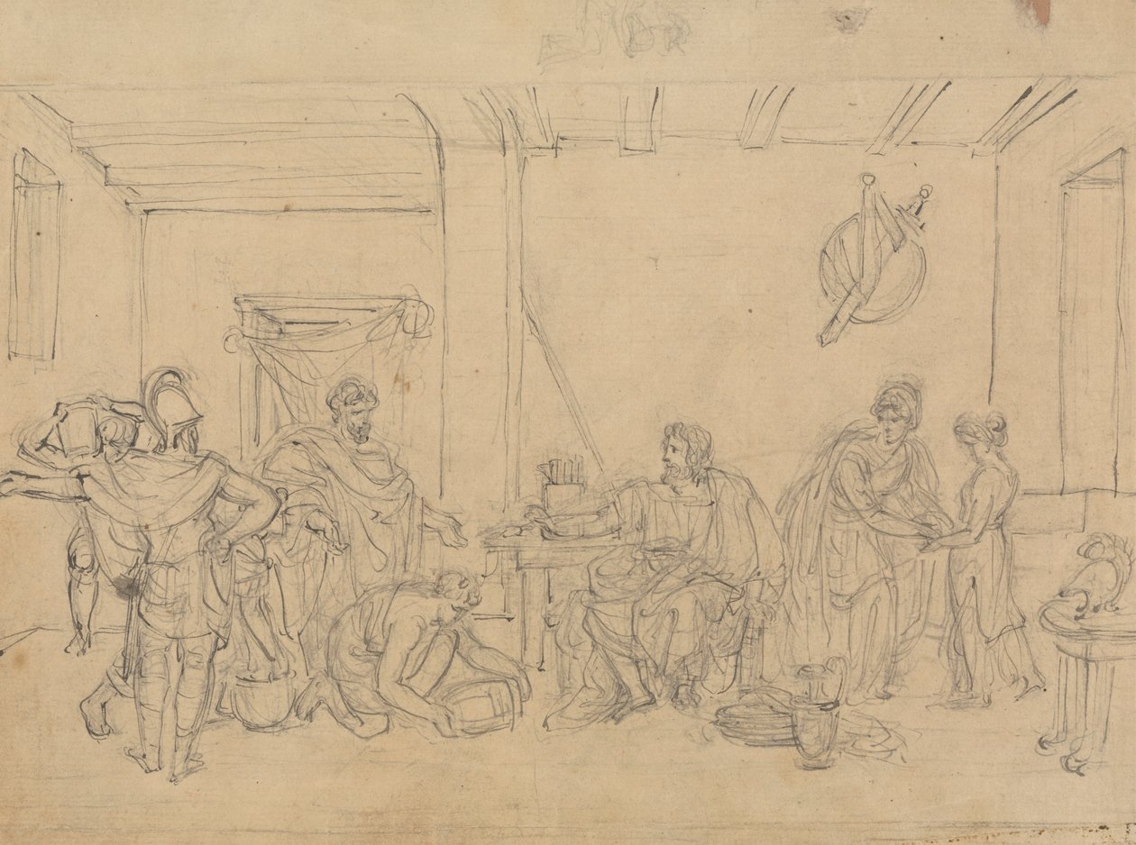 Studie af en indre scene med romerske soldater af Robert Smirke