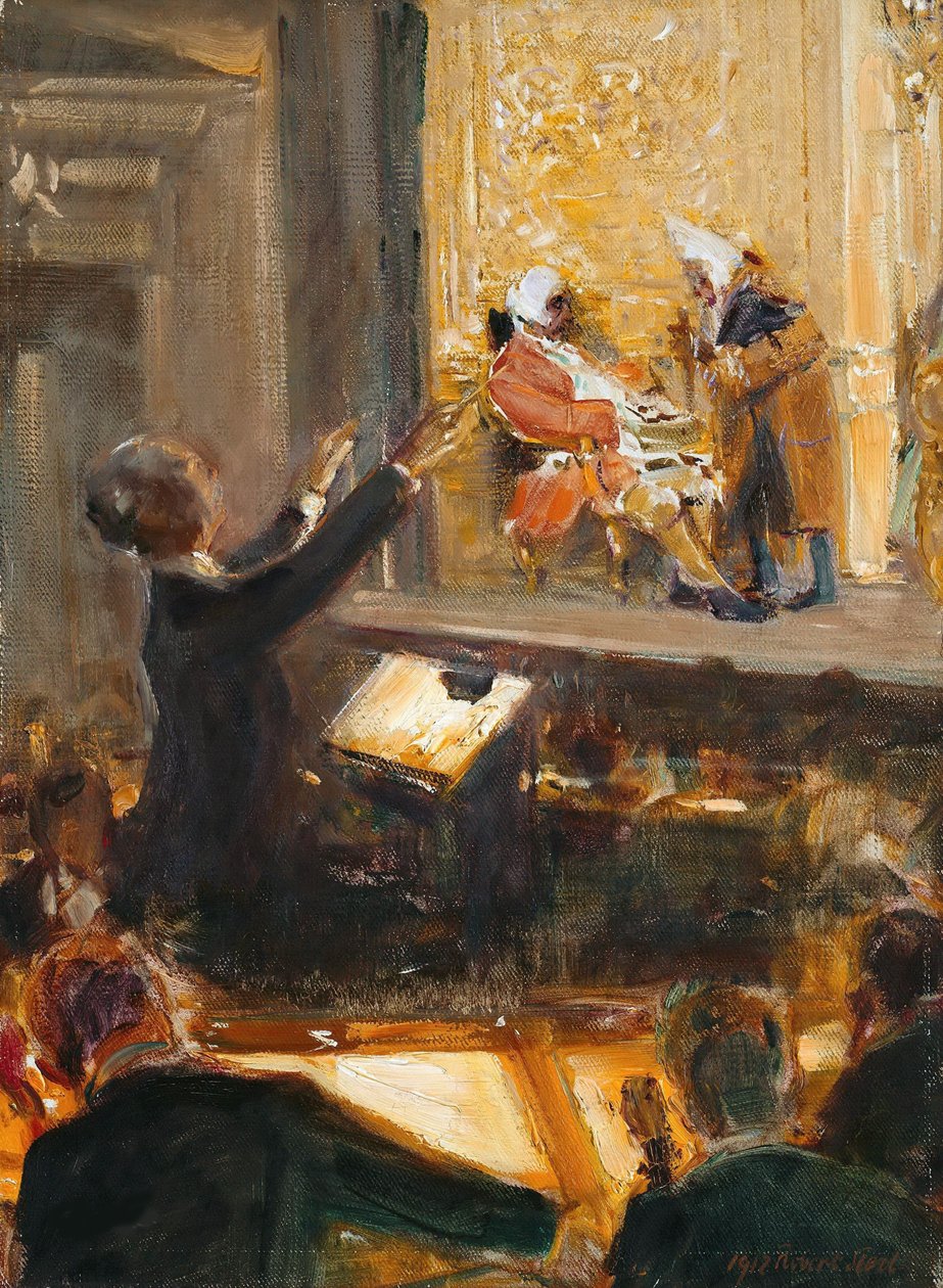 Ernst Edler von Schuch dirigerer Rosenkavalier af Richard Strauss, 1912. af Robert Sterl
