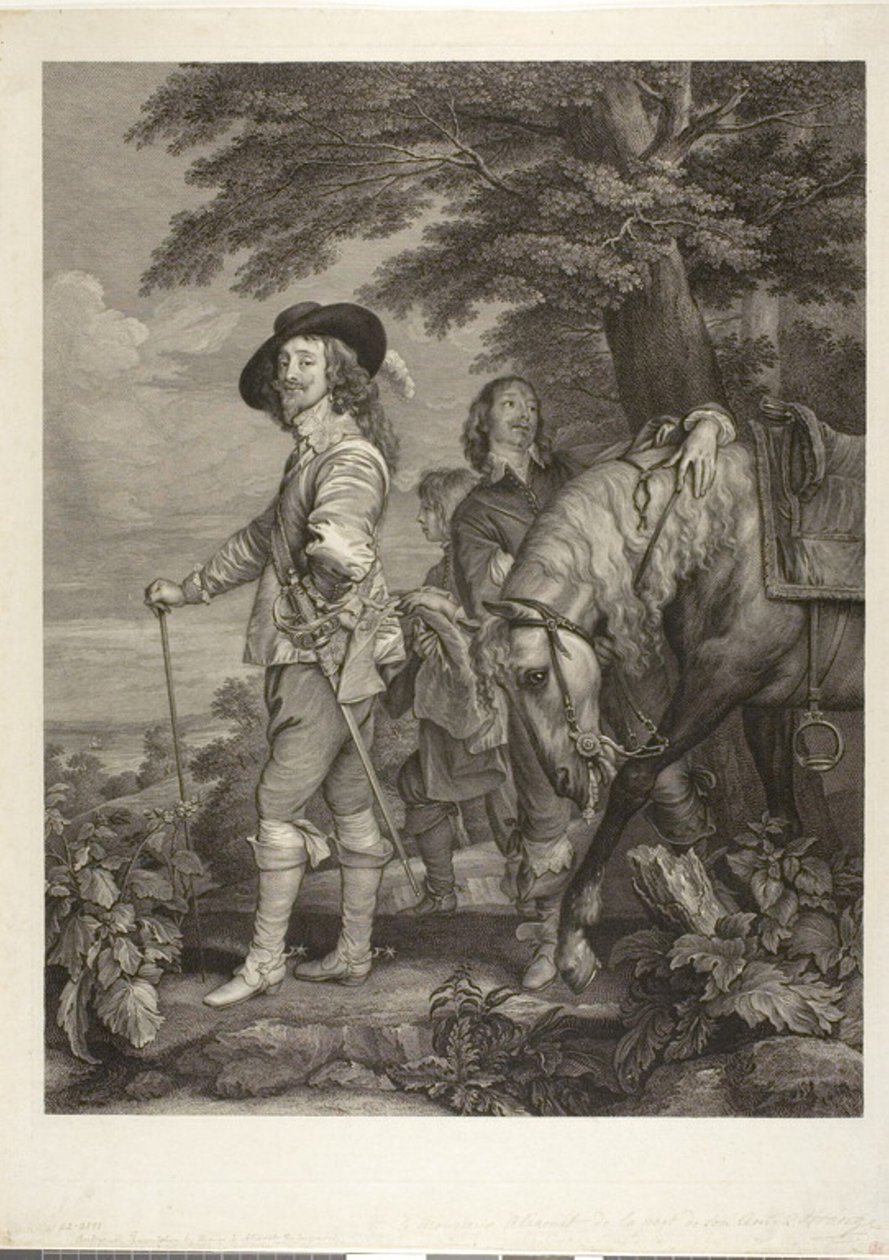 Charles I, konge af England, med James, 1. hertug af Hamilton af Robert Strange