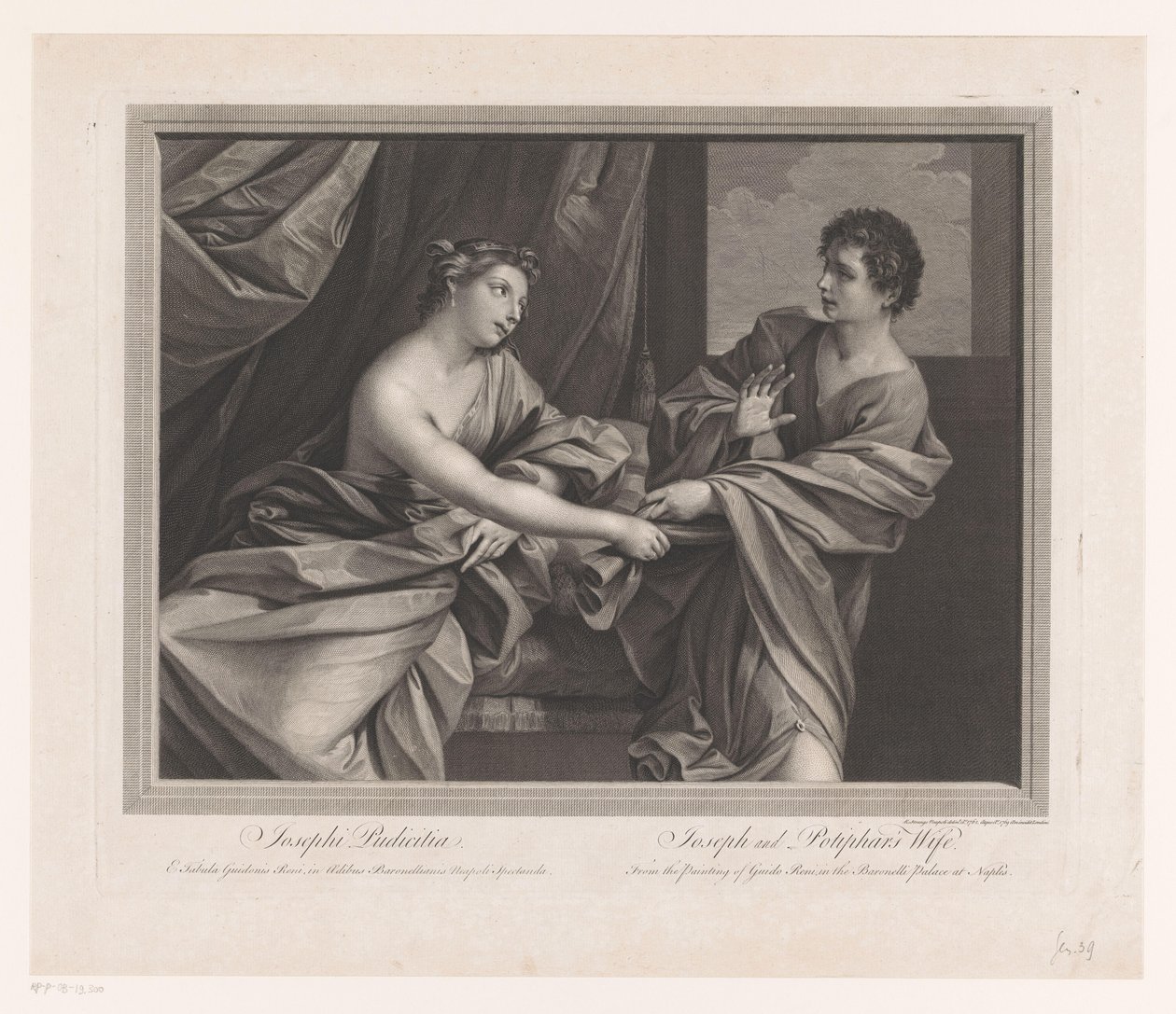 Josef og Potifars hustru Josephi Pudicitia / Joseph og Potifars kone (titel på objektet) af Robert Strange