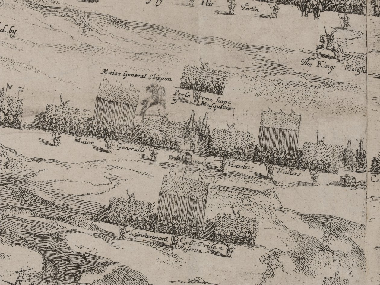 Beskrivelse af Hans Majestæters hære af hest og fod og Sir Thomas Fairefax; den fjortende dag i juni 1645 af Robert Streater or Streeter