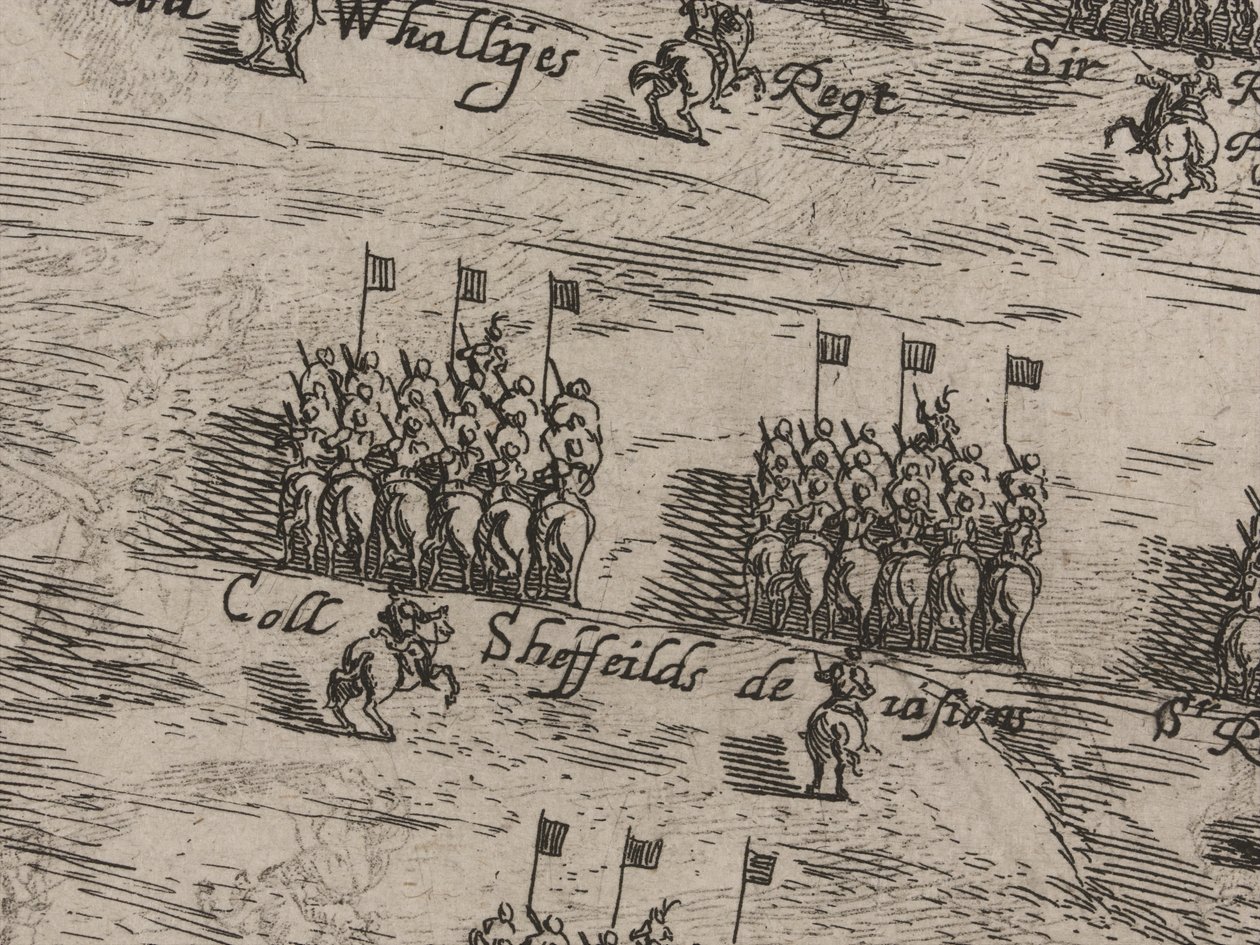 Beskrivelse af Hans Majestæters hære af hest og fod og Sir Thomas Fairefax; den fjortende dag i juni 1645 af Robert Streater or Streeter