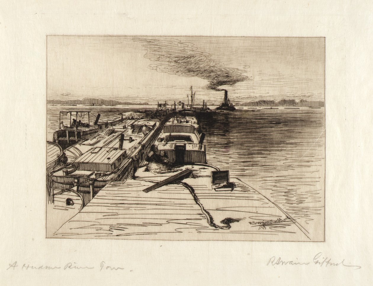 En Hudson River Tow af Robert Swain Gifford