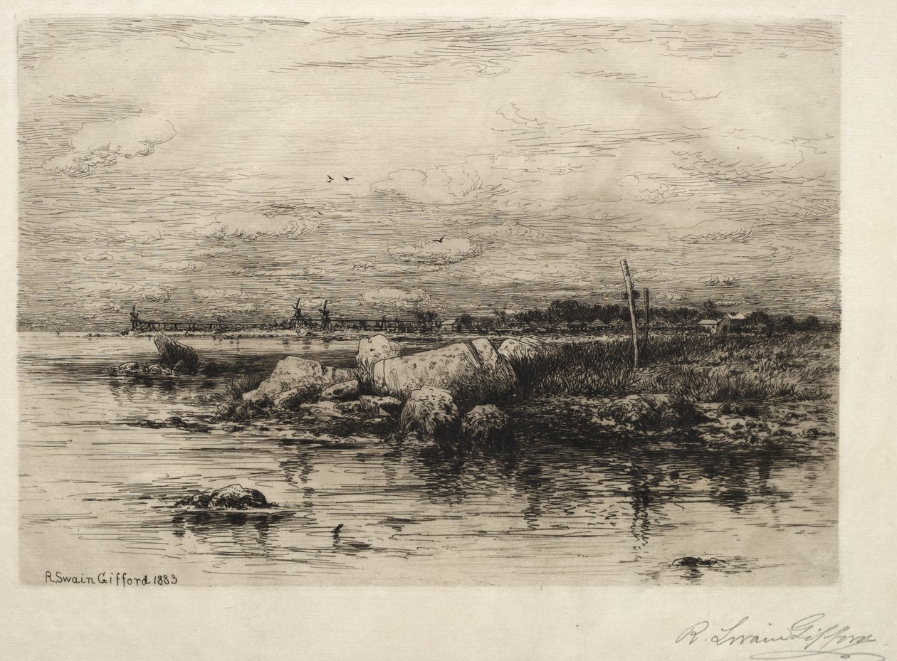 Udmundingen af Apponaganasett-floden af Robert Swain Gifford