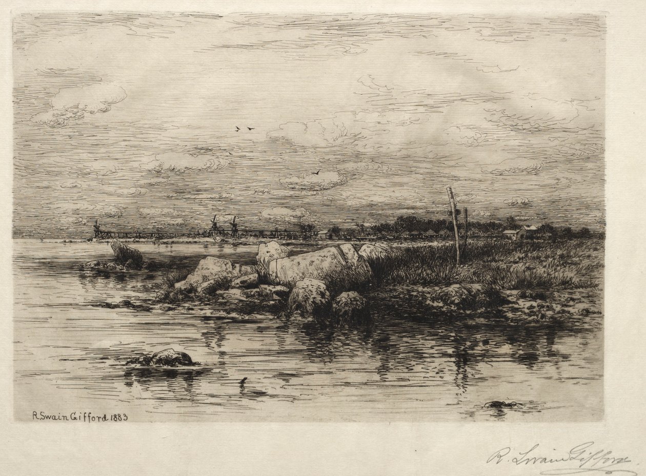 Udmundingen af Apponaganasett-floden af Robert Swain Gifford