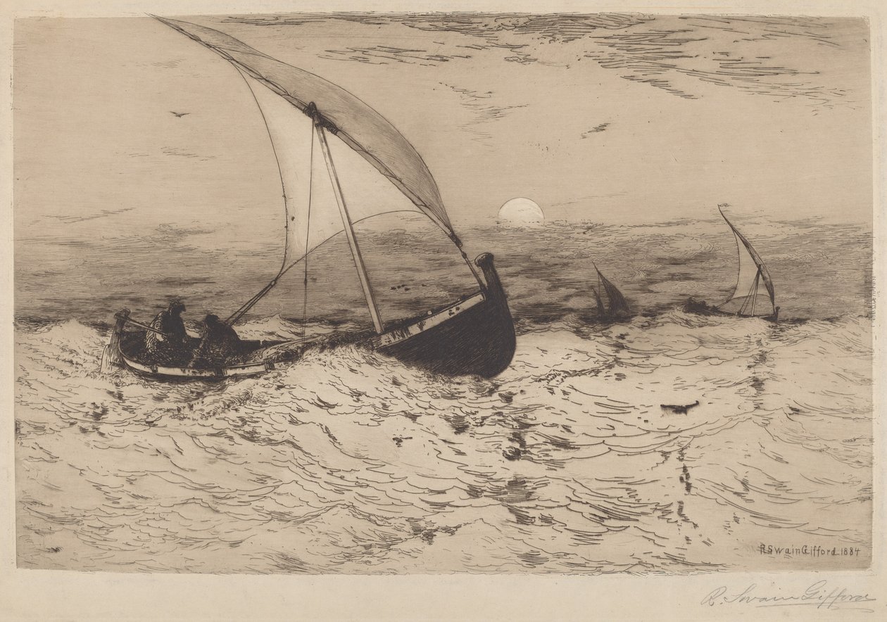 Napolitanske fiskerbåde vender hjem af Robert Swain Gifford