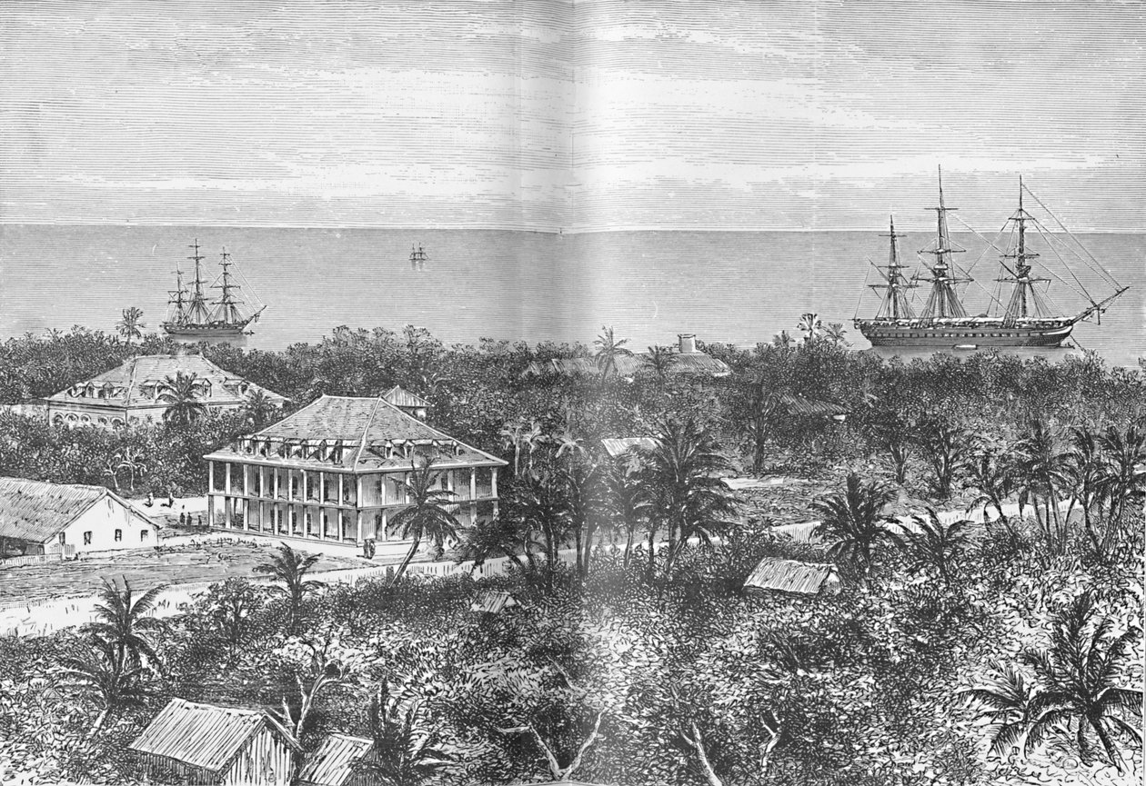 Queens Palace i Papeete, Tahiti, c1885, 1890 af Robert Taylor Pritchett