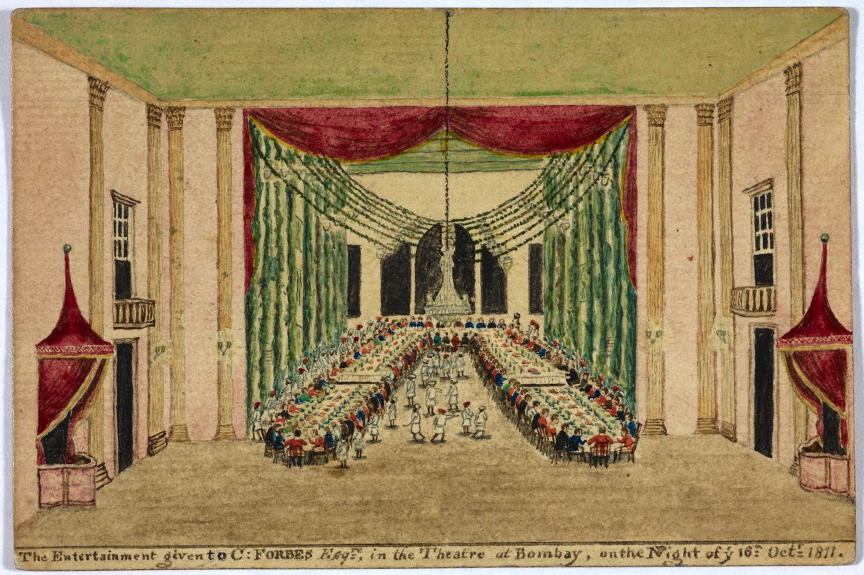 Underholdningen givet til C. Forbes ryger i teatret i Bombay natten til den 16. oktober 1811. af Robert Temple