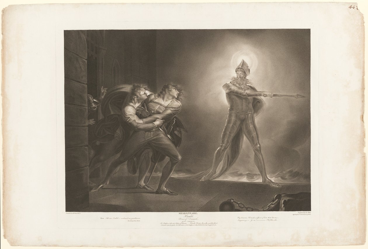 Hamlet, Horatio, Marcellus og spøgelset af Robert Thew