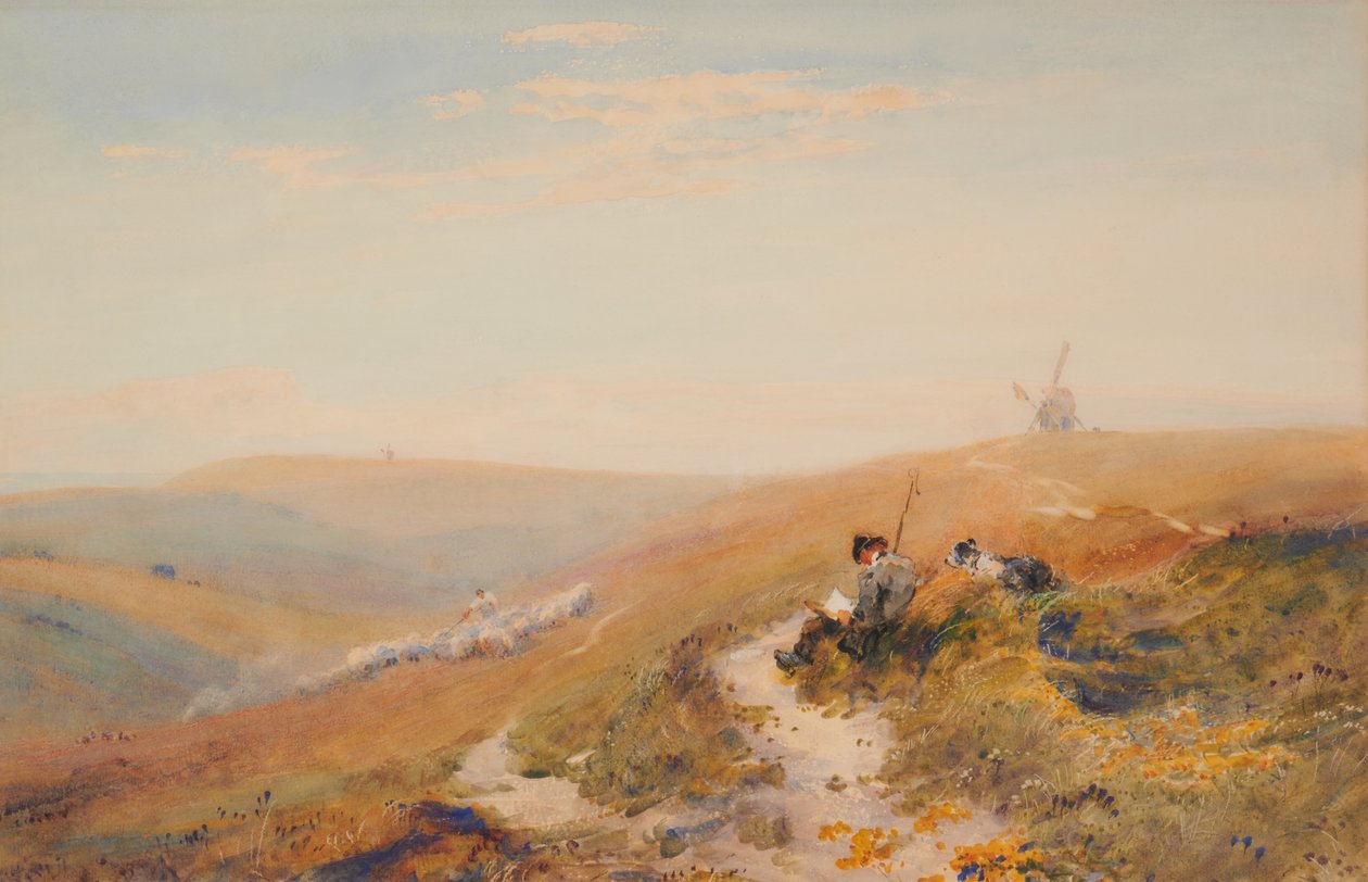 The Sussex Downs (efterår) af Robert Thorne Waite