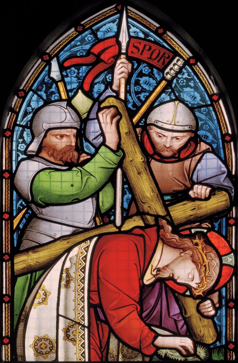 Jackfield, St Mary, Heaton, Butler & Bayne, Bayne & Hassam, Christs Passion, 1863 af Robert Turnill Bayne