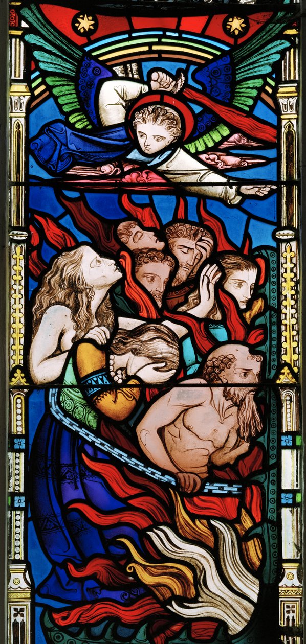 The Last Judgement, detalje, Ye Damned, 1863 (farvet glas) af Robert Turnill Bayne