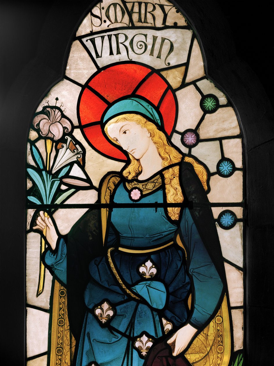 Jomfru Maria, 1864 (farvet glas) af Robert Turnill Bayne