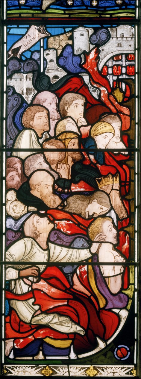 Ye Damned, detalje fra The Last Judgement, ca. 1864 (farvet glas) af Robert Turnill Bayne