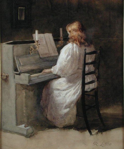 Nocturne (akvarel på papir) af Robert W. Little