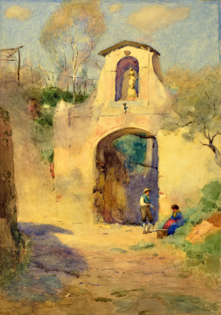 Buegangen, Spanien (akvarel) af Robert W. Little