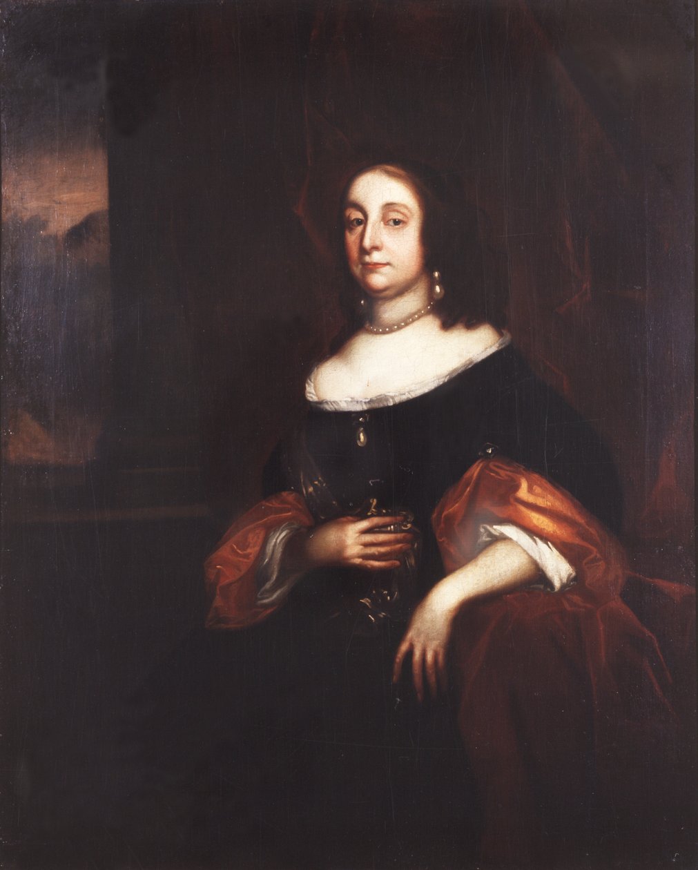 Elizabeth Cromwell, født Bourchier, beskytterinden, ca. 1654-58 (olie på lærred) af Robert Walker