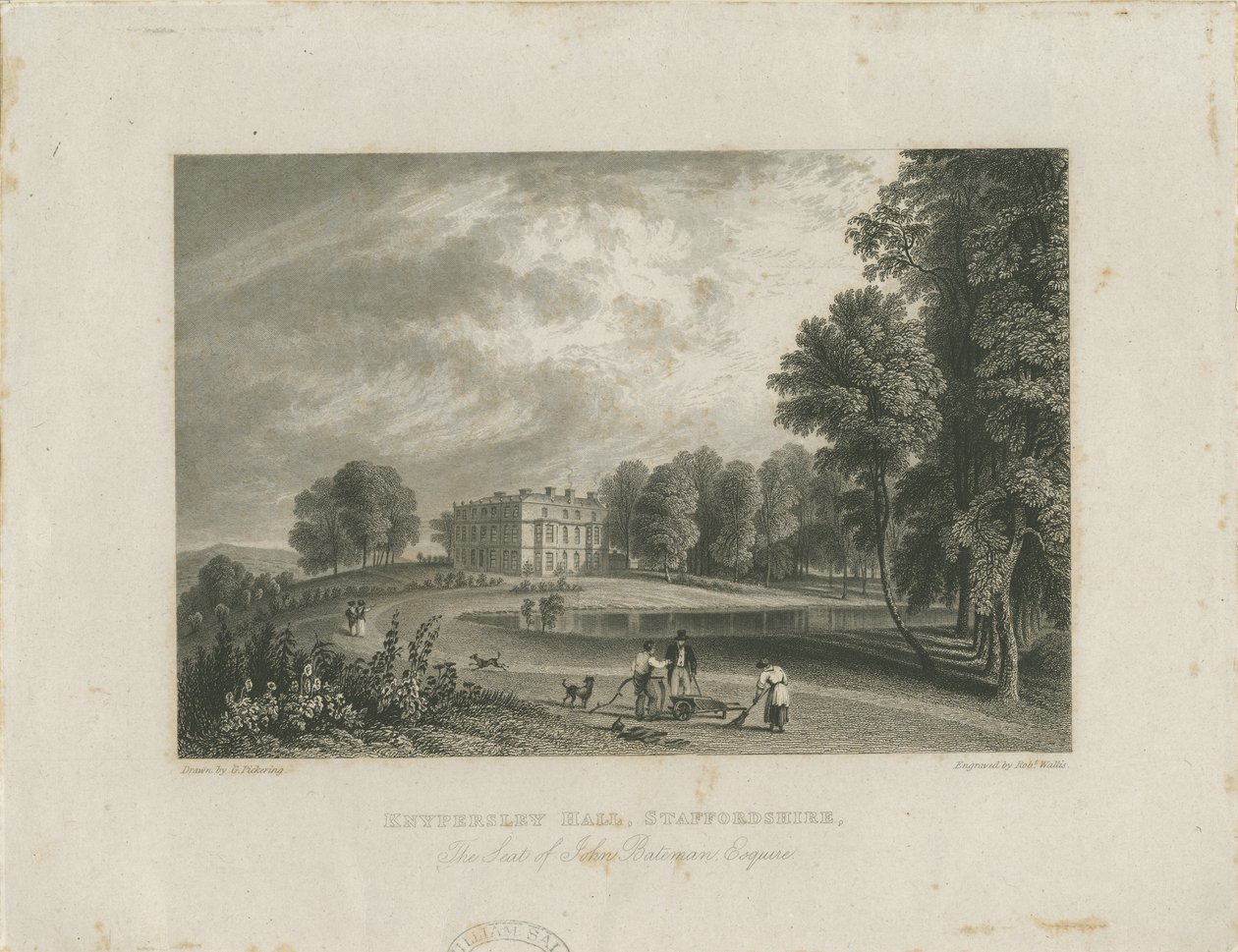 Biddulph - Knypersley Hall [ny]: stålgravering og [? 1800-tallet] af Robert Wallis