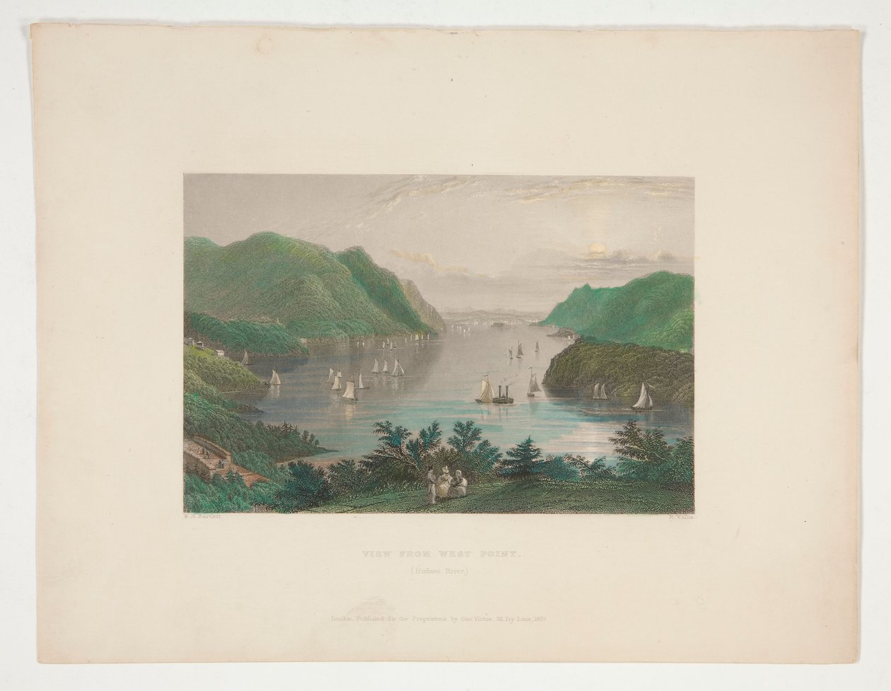 Udsigt fra West Point (Hudson River), illustration til Nathaniel Parker Willis af Robert Wallis