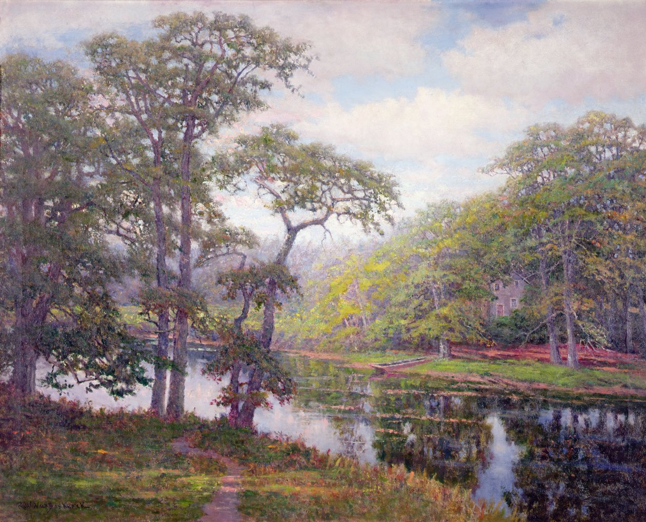 Peacedale, Rhode Island (olie på lærred) af Robert Ward van Boskerck